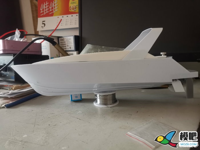 自制37cm长ABS材质小游艇 电机,3D打印,机架 作者:末日威赛尔 405 