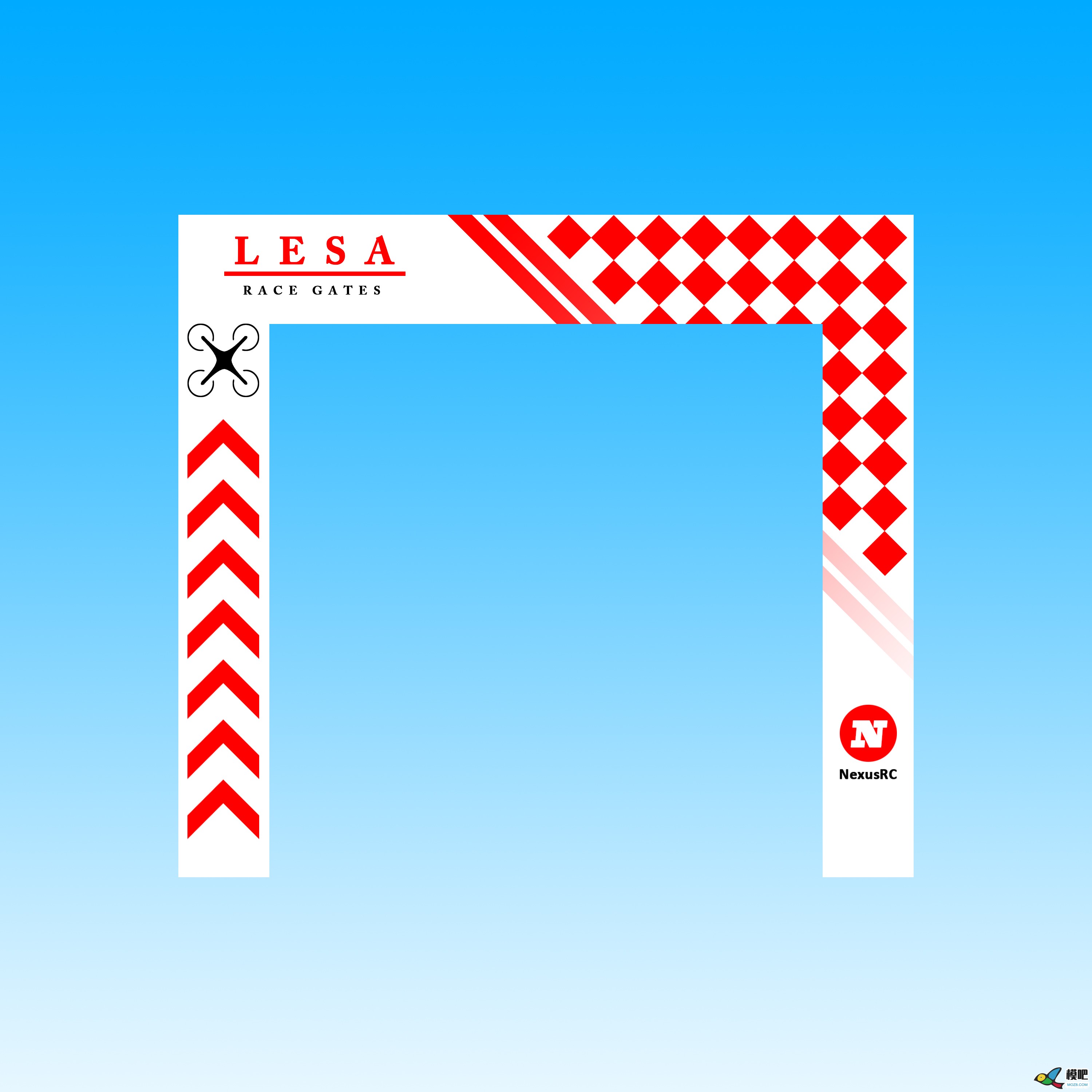 2020年第五期免费送模型：LESA无人机穿越门图案设计大赛 免费送模型,穿越机大门,穿越机旗帜,lesa 作者:keli898 9571 