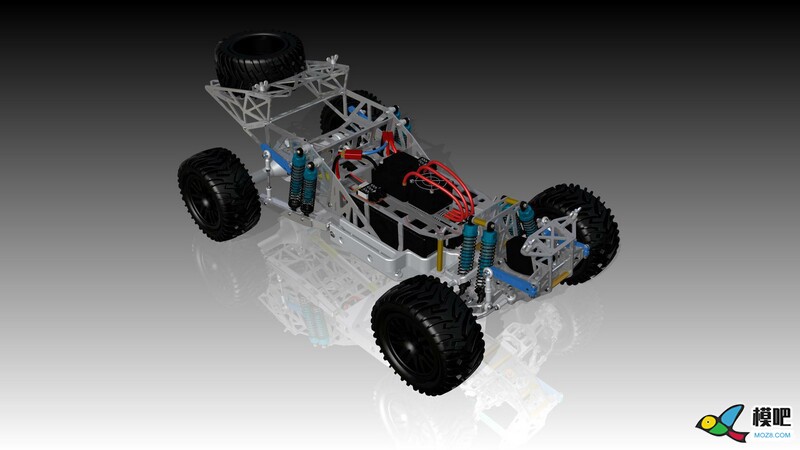 《转》3D打印后直桥短卡——Trophy Truck  精华 超多图 模型,电池,舵机,电调,电机 作者:天真吴邪 7110 