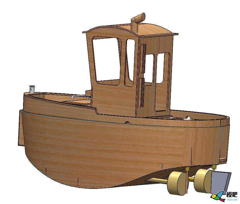 波曼小海狸小萌拖木质套材建模设计制作之让女票给钱造船 船模型,rc船模制作教程,船模制作 船身,船模套材,遥控器 作者:慢克来了 3422 