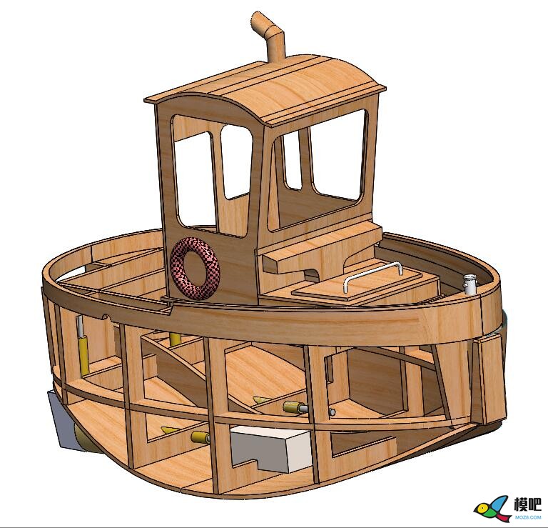 波曼小海狸小萌拖木质套材建模设计制作之让女票给钱造船 船模型,rc船模制作教程,船模制作 船身,船模套材,遥控器 作者:慢克来了 7577 