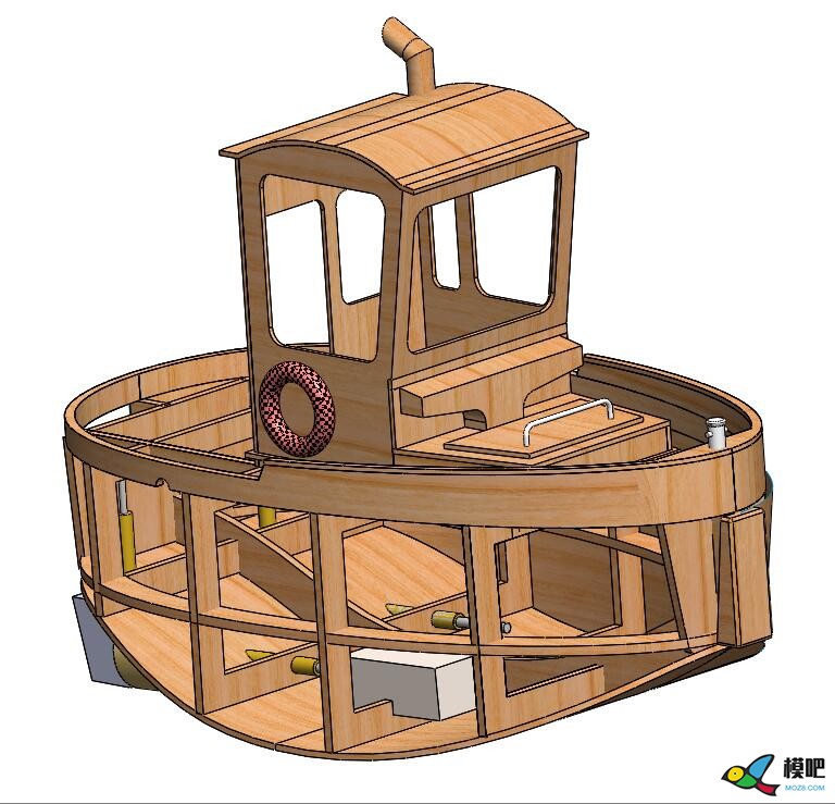 波曼小海狸小萌拖木质套材建模设计制作之让女票给钱造船 船模型,rc船模制作教程,船模制作 船身,船模套材,遥控器 作者:慢克来了 9329 