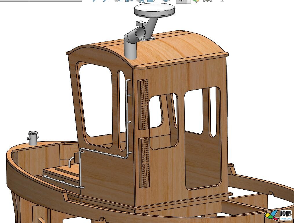 波曼小海狸小萌拖木质套材建模设计制作之让女票给钱造船 船模型,rc船模制作教程,船模制作 船身,船模套材,遥控器 作者:慢克来了 8395 