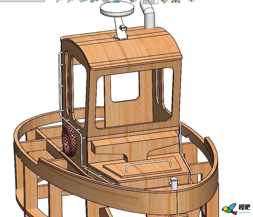 波曼小海狸小萌拖木质套材建模设计制作之让女票给钱造船 船模型,rc船模制作教程,船模制作 船身,船模套材,遥控器 作者:慢克来了 7415 