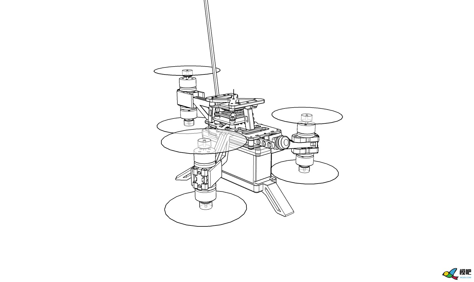 [试飞]3D打印的2.5寸PLA材料，216g迷你Y6 3d打印,F4,bilibili,打印 作者:lee 9775 
